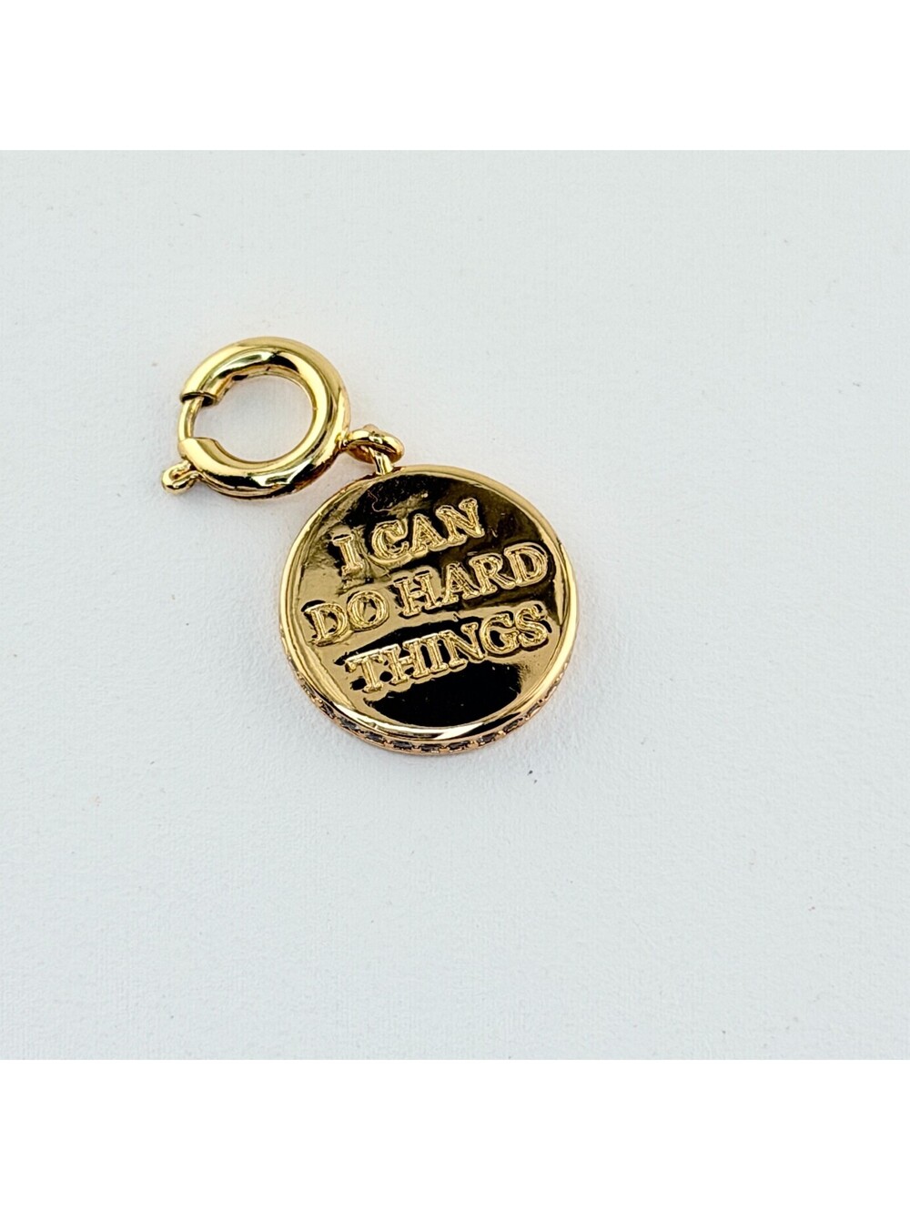 Bomb Party Charm - "I Can Do Hard Things" on Yellow Gold Plating